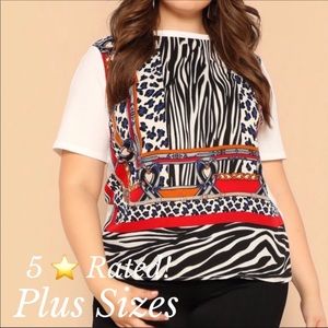Plus Size Animal Print Tee